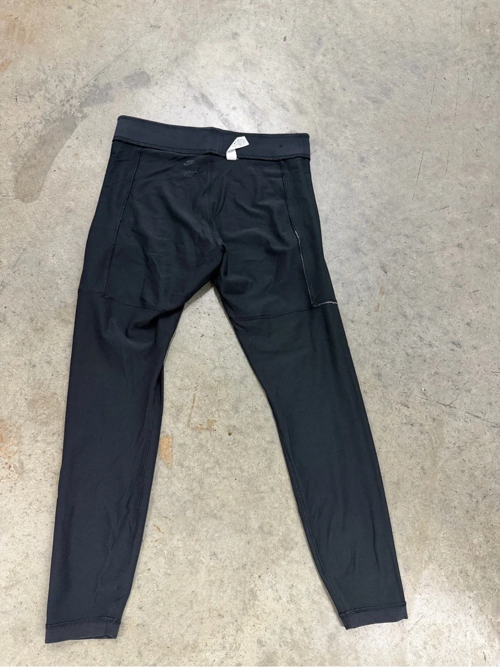Nike Black Leggings with Taupe Logo Panel